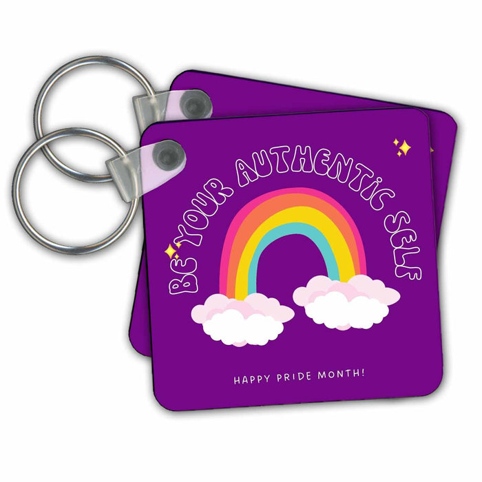 Key Chain - Image of the words be your authentic self 3dRose-Sutandre- Pride quotes