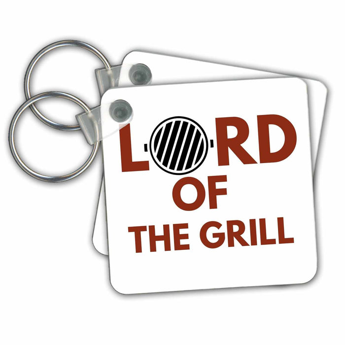 Key Chain - Creative and Unique Image about BBQ and Text of Lord of The Grill 3dRose Mary Aikeen- BBQ Images and Text