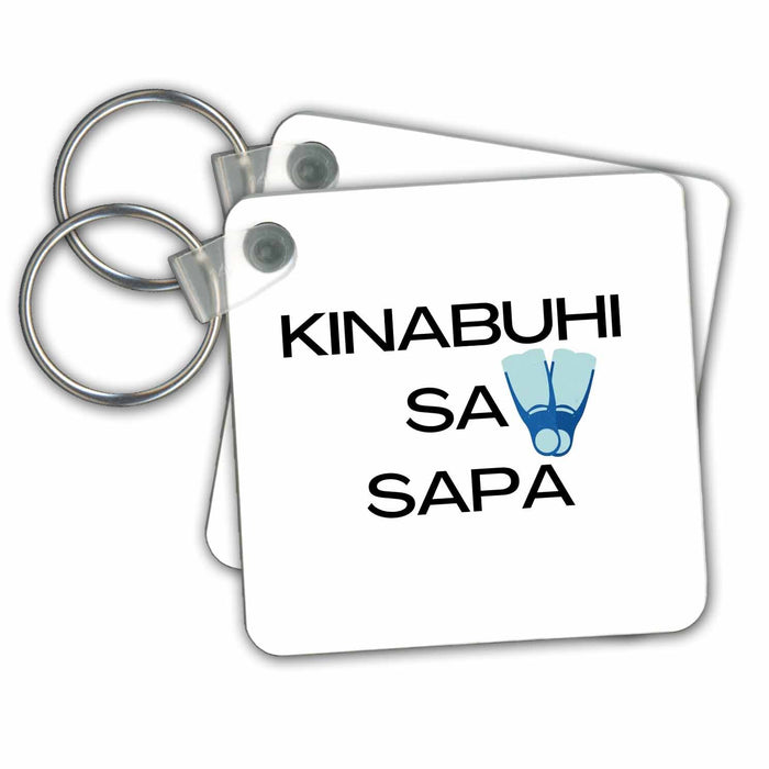 Key Chain - Image of swim gear with text kinsabuhi sa sapa s Mountain and Lake Design Collection