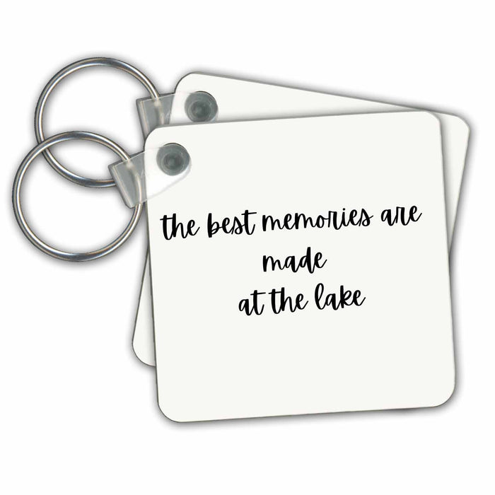 Key Chain - Image with text the best memories are made at the lake s Mountain and Lake Design Collection