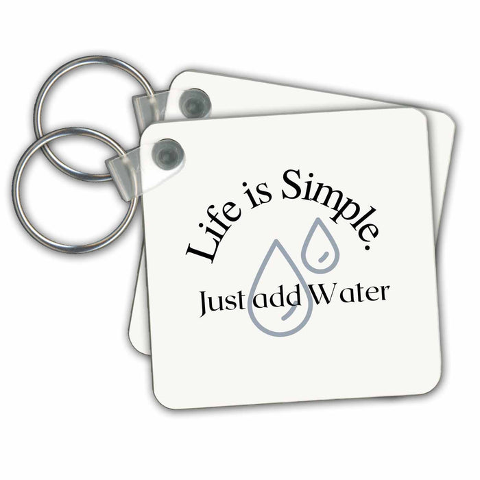 Key Chain - Image of water with text life is simple s Mountain and Lake Design Collection