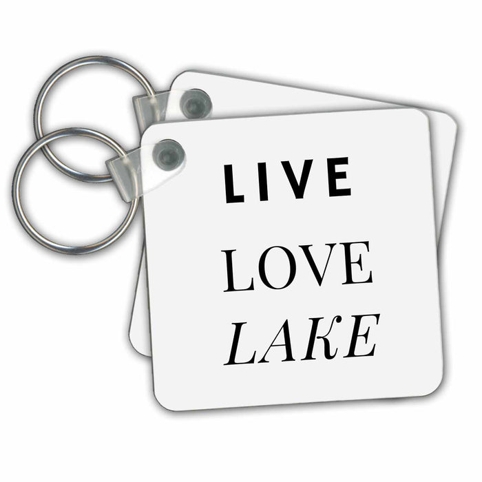 Key Chain - Image with text LIVE LOVE LAKE s Mountain and Lake Design Collection