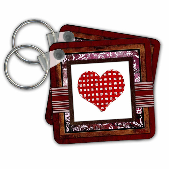 Key Chain - Lattice Heart Designs Valentines Day - Holiday Themes