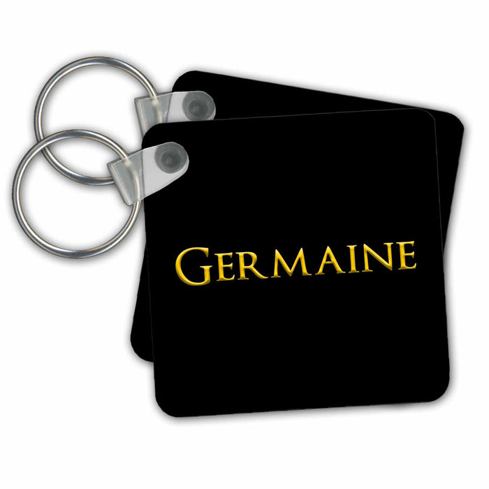 Key Chain - Germaine popular lady name in America. Yellow on black charm Alexis Design - Popular Female Names in USA