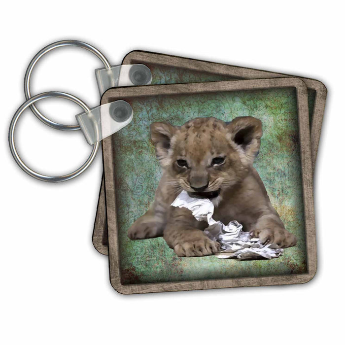 Key Chain - Mischievous Lion Cub Designs Animal Themes