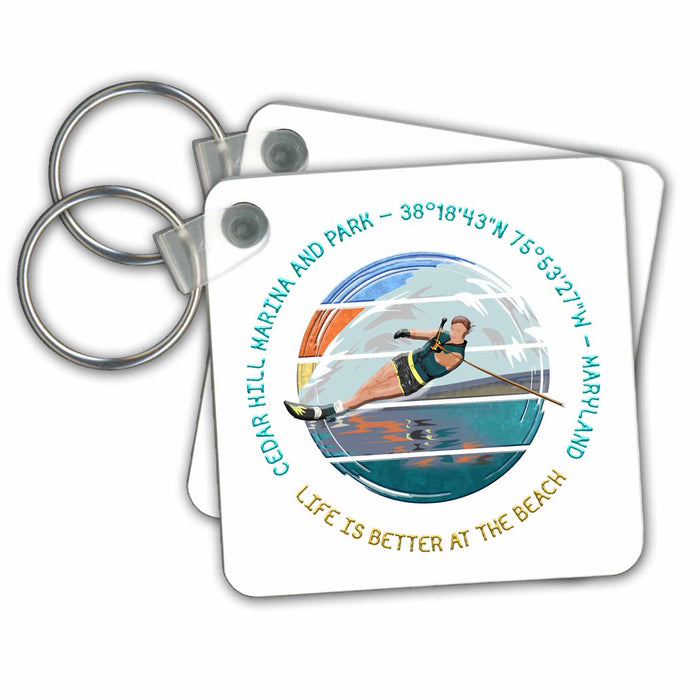 Key Chain - Cedar Hill Marina and Park, Calvert County, Maryland summer cool gift Alexis Design - American Beaches Maryland