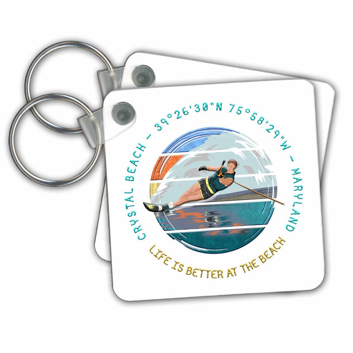 Key Chain - Crystal Beach, Cecil County, Maryland summer travel memory gift Alexis Design - American Beaches Maryland