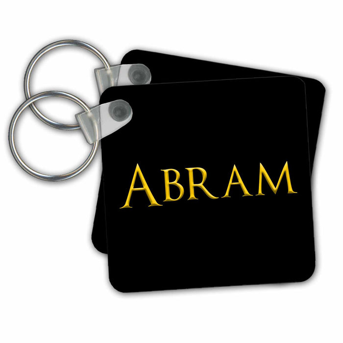 Key Chain - Abram attractive male name in the USA. Yellow on black family gift Alexis Design - Popular Male Names in USA