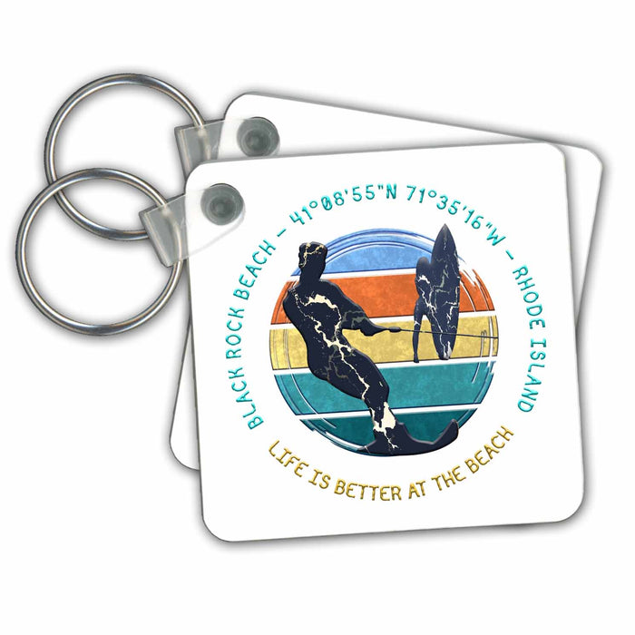 Key Chain - Black Rock Beach, Block Island, Rhode Island summer travel cool gift Alexis Design - American Beaches Rhode Island