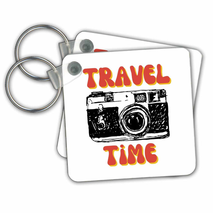 Key Chain - Take Pictures and Travel 3dRose - Rosette - Travel