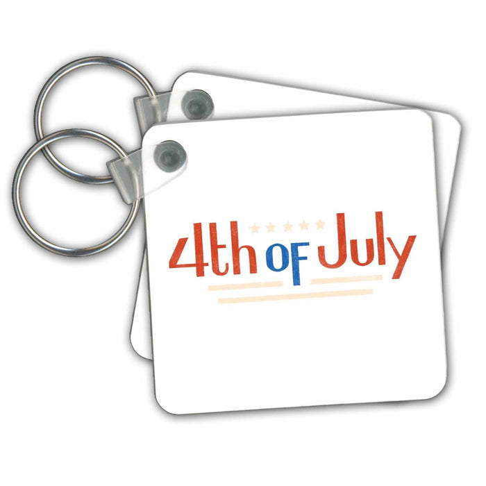 Key Chain - Image text 4th of july s Random RETRO Designs