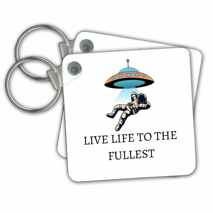 Key Chain - Image of a man with text live life to the fullest s Random RETRO Designs