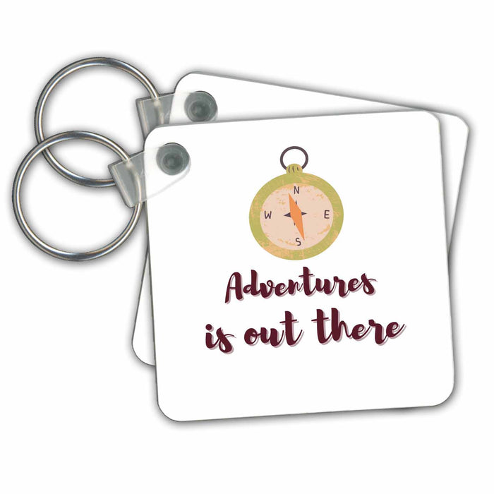 Key Chain - Simple Travel Quotes and Text of Adventures is out there 3dRose Mary Aikeen- Road Trip and Adventure Quotes