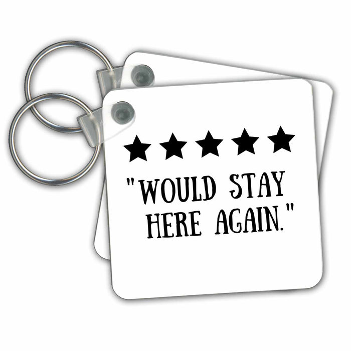 Key Chain - FUNNY REVIEW Five 5 Stars Would Stay Here Again Home Bedroom Joke Funny Designs