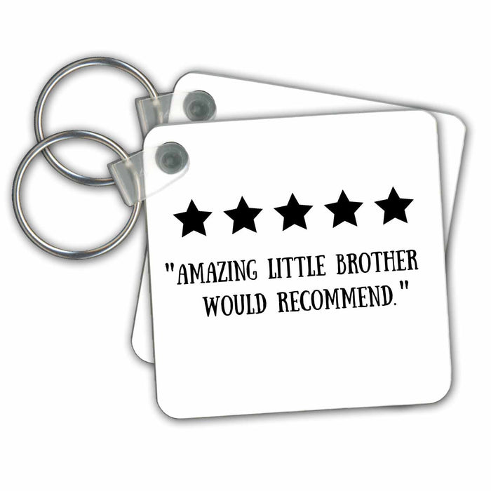 Key Chain - FUNNY REVIEW Five 5 Stars Amazing Little Brother Would Recommend Joke Funny Designs