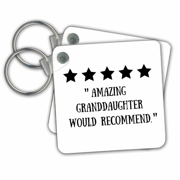 Key Chain - FUNNY REVIEW Five 5 Stars Amazing Granddaughter Would Recommend Joke Funny Designs