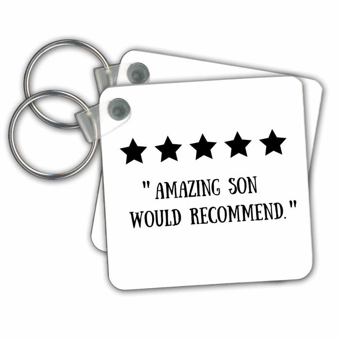 Key Chain - FUNNY REVIEW Five 5 Stars Amazing Son Would Recommend Child Kid Joke Funny Designs