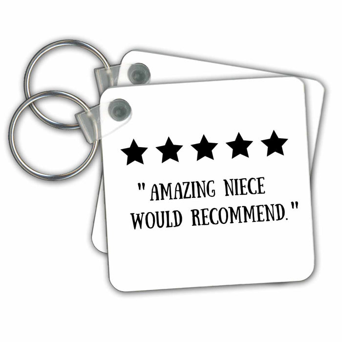 Key Chain - FUNNY REVIEW Five 5 Stars Amazing Niece Would Recommend Child Kid Joke Funny Designs