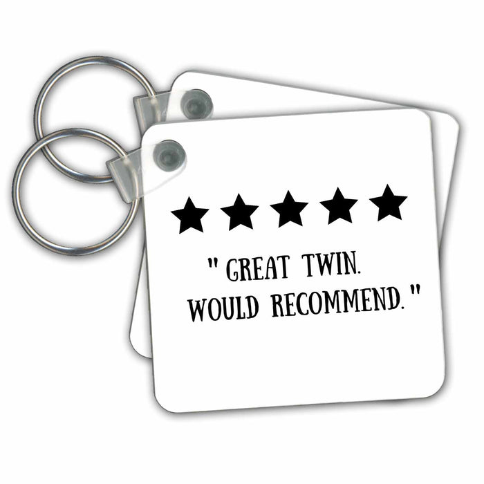 Key Chain - FUNNY REVIEW Five 5 Stars Great Twin Would Recommend Best Twins Ever Funny Designs