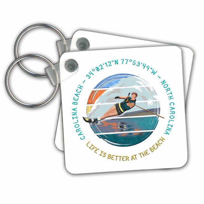 Key Chain - Carolina Beach, New Hanover County, North Carolina summer travel gift Alexis Design - American North Carolina