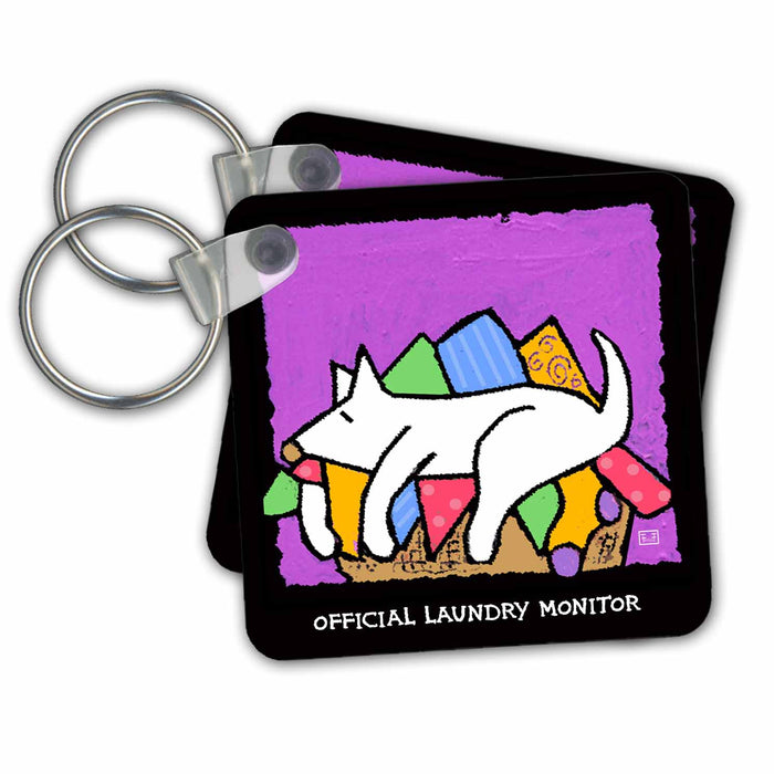 Key Chain - Laundry Monitor, Cartoon Dogs, Dogs, Dog, Funny Dogs, Puppies. Pets, Funny Pets, Animals Funny Dog Gifts