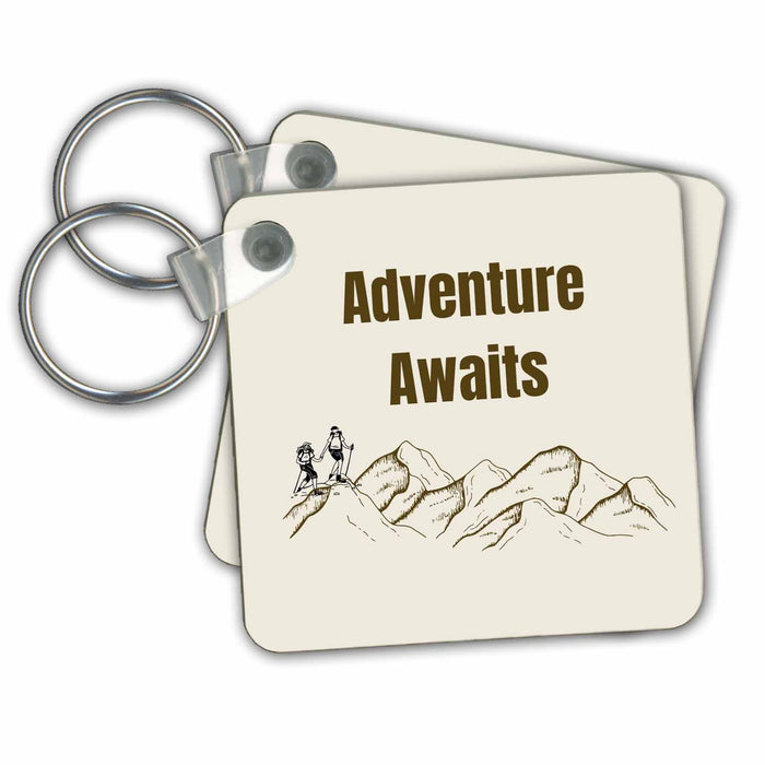 Key Chain - Image of mountain - aventure awaits s Collection - Travel Quotes