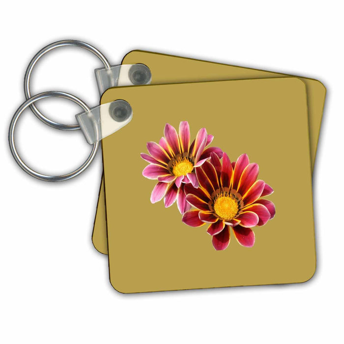 Key Chain - Burgundy Pink and Orange Gazania Vector Cut Out Vector Art - Gazania