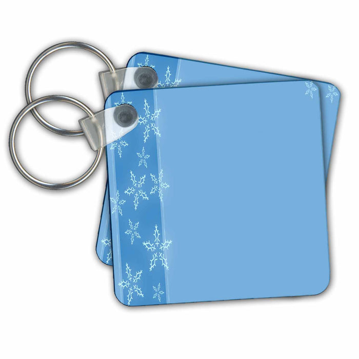 Key Chain - Christmas Ice Blue Background with Snowflakes Christmas Backgrounds