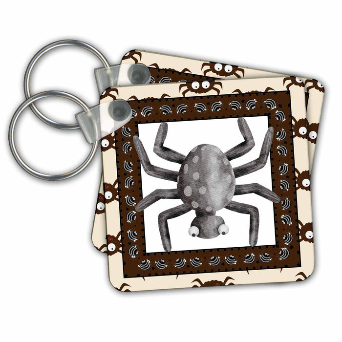 Key Chain - Scary Halloween Spider Design Halloween Designs