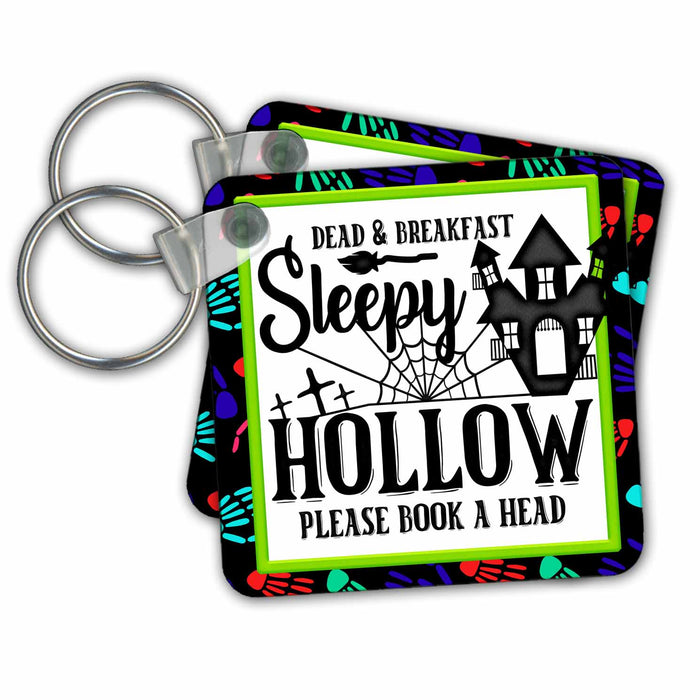 Key Chain - Dead and Breakfast Play On Words Halloween Word Design Halloween Designs