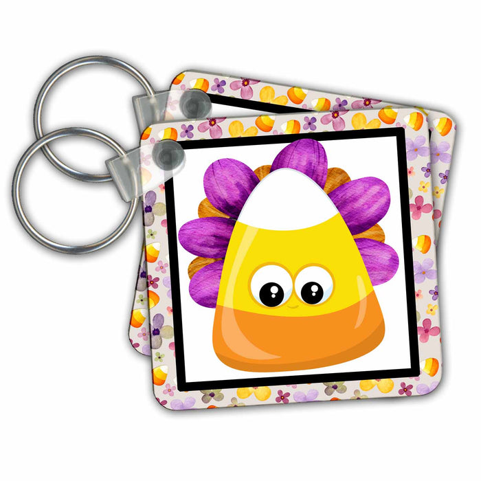 Key Chain - Cute Halloween Candy Corn With Big Eyes Halloween Designs