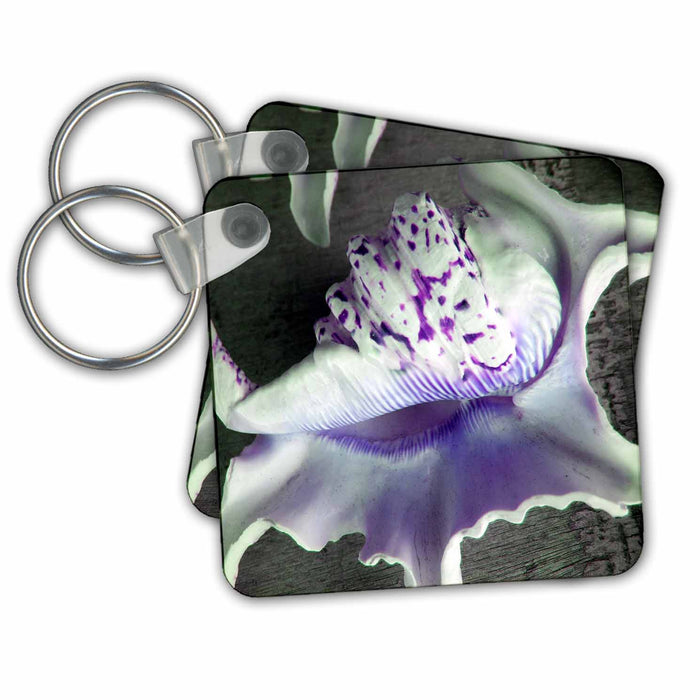 Key Chain - Purple Speckled Sea Shells Sea Shells