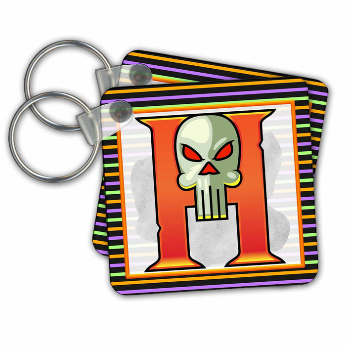 Key Chain - Orange Halloween Monogram H Halloween Monograms