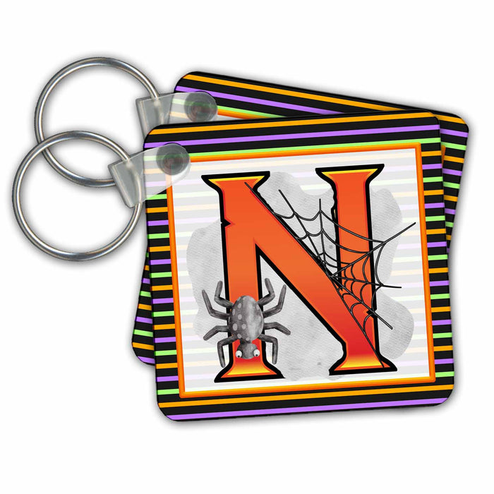 Key Chain - Orange Halloween Monogram N Halloween Monograms