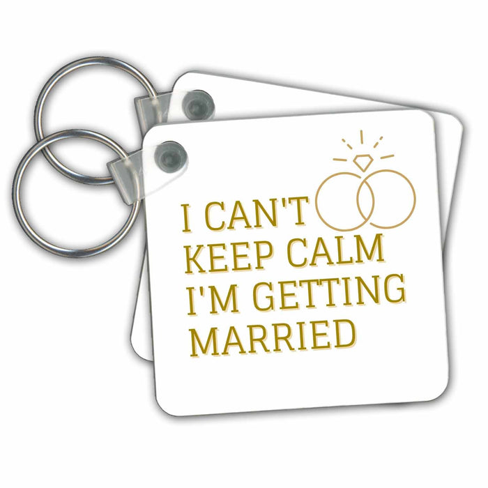 Key Chain - Image of a Ring with A Text 3dRose Mary Aikeen- Getting Married