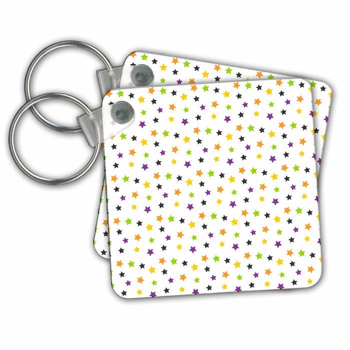 Key Chain - Cute Halloween Colored Stars Pattern Halloween Patterns