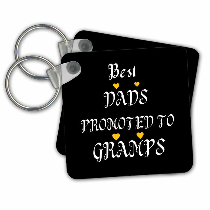 Key Chain - Best DADS promoted to GRAMPS Collection - Grandparents - TEXT