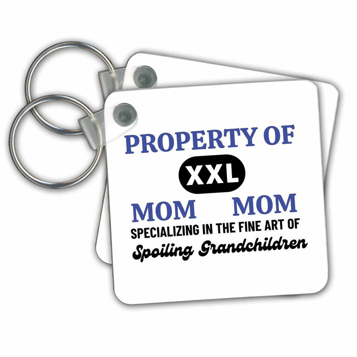 Key Chain - Property Of XXL Mom Grand Parent Merchandise 3dRose - Rosette - Grand Parents