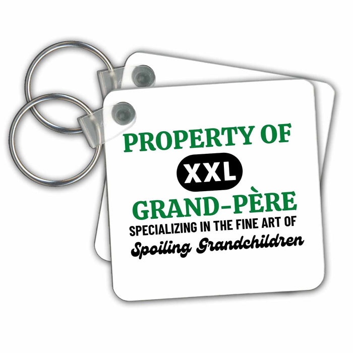 Key Chain - Property of XXL Grand Pere Grand Parent Merchandise 3dRose - Rosette - Grand Parents