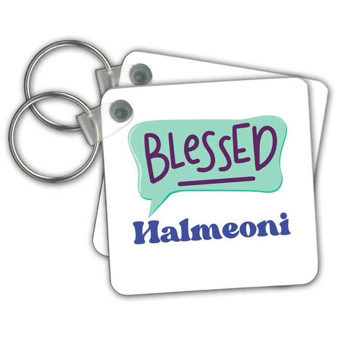 Key Chain - Blessed Halmeoni Grand Parent Merchandise 3dRose - Rosette - Grand Parents