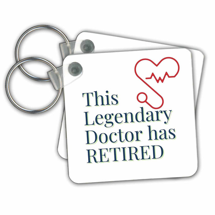 Key Chain - Image of Stethoscope with a Text about Retirement 3dRose Mary Aikeen - Retirement Quotes