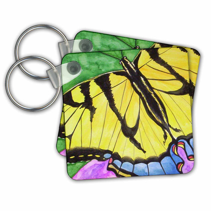 Key Chain - Tiger Swallowtail Butterfly Watercolor Paintings