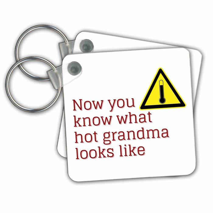 Key Chain - Image of A Temperature Warning With Text about Grandmother 3dRose Mary Aikeen- Quotes for Grandma