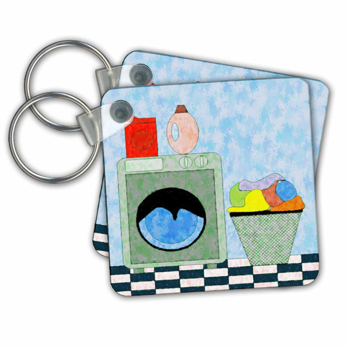 Key Chain - Red Blue Green Laundry Room Décor II