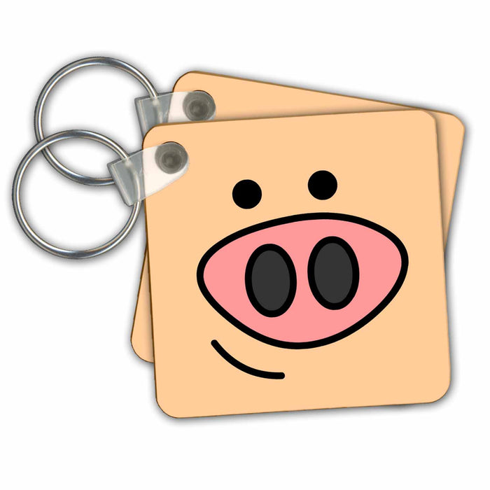 Key Chain - Cute Happy Pig Face Designs Farm Animals