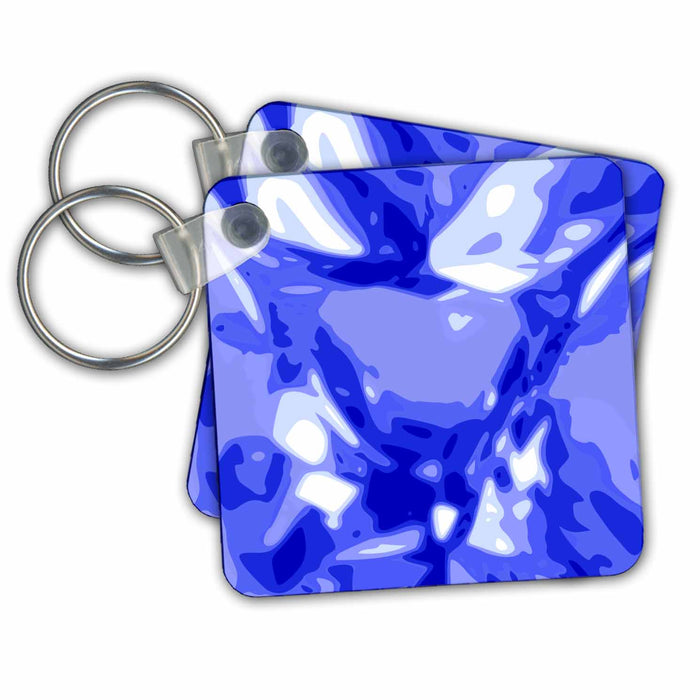 Key Chain - Blue Sapphire Jewel - Gemstone - Diamond-like design - Bling gem sparkles glittering texture Jewels and Gemstones