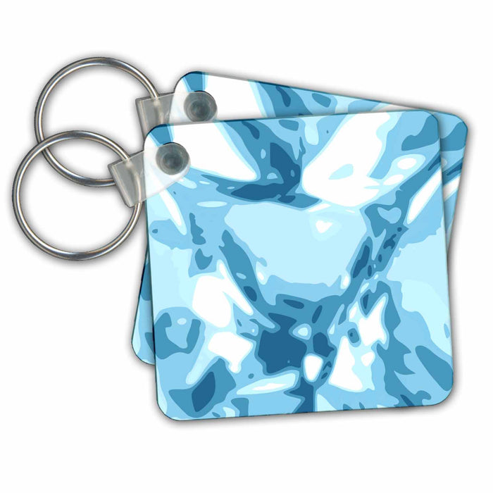 Key Chain - Light Blue Aquamarine Diamond Jewel Gemstone - Bling gem sparkly shiny topaz texture Jewels and Gemstones