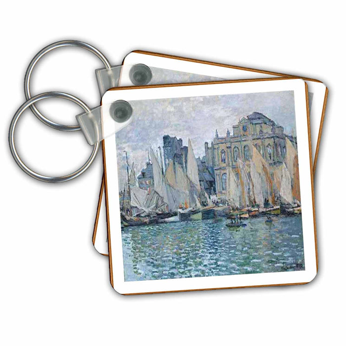 Key Chain - Monet Painting Museumn At Le Havre Impressionism Art