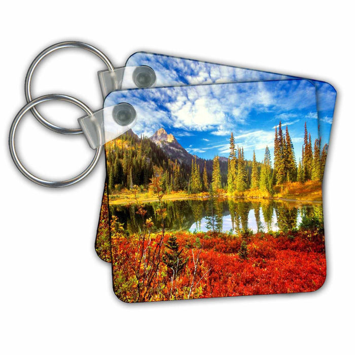 Key Chain - Mount Rainier Washington America The Beautiful