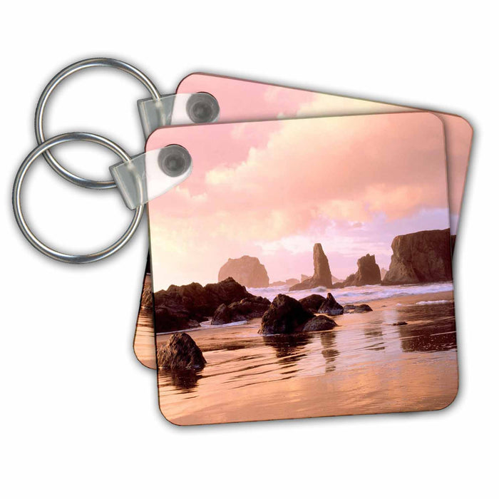 Key Chain - Off Oregons Coast America The Beautiful